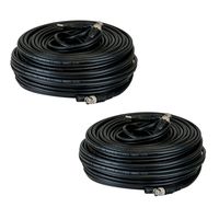GW Security Premade 2 x 100 feet Siamese CCTV Coaxial Cable RG59 Combo Cable for Connecting HD-SDI / HD-TVI Camera System with BNC Connector and 2.1mm Power Connector (Black)