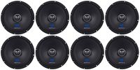 (8) Rockville RXM84 8" 2000w 4 Ohm Mid-Range Drivers Car Speakers, Mid-Bass