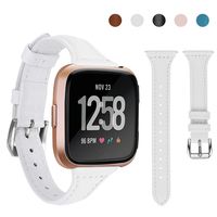 Lintelek Silicone Replacement Bands Compatible with Fitbit Versa, Eco-Friendly Wristband Breathable Soft Bands Washable Straps for 5.5-8.5 Inches, Quick Drying (Large, White)