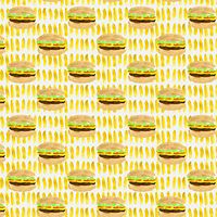 GRAPHICS & MORE Hamburgers Fries Yum Premium Roll Gift Wrap Wrapping Paper
