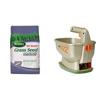 Scotts Turf Builder Zoysia Grass Seed & Mulch and Wizz Spreader