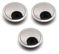 Lheng 3Pcs Pearl Silver 60mm/1.96inch Desk Grommet Wire Organizer Cable Hole Cover Plug Cap Insert for Cable Cord Wire Orangizer Computer