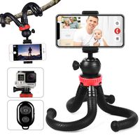 COPEONE Phone Tripod, Flexible Cell Phone Stand Holder, Portable & Adjustable Camera Tripod with Wireless Remote Shutter, Compatible with iPhone, Android, Samsung, Camera, Sports Camera GoPro