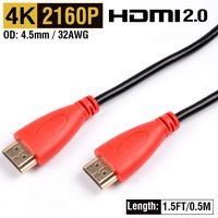 4K HDMI Cable, High Speed 18Gbps HDMI 2.0 Cable, 4K HDR, HDCP 2.2, 3D, 2160P, 1080P, Ethernet - HDMI Cord 32AWG, Audio Return(ARC) Compatible UHD TV, Blu-ray, Xbox, PS4/3, Fire TV