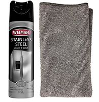 Weiman Stainless Steel Cleaner & Polish Aerosol, 17 fl oz with Microfiber Cloth for Stainless Steel