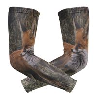 LEVEIS Fox On The Grass Arm Sleeves UV Protection for Men Women Sunblock Protective Gloves Running Golf Cycling Driving Long Arm Cover 1 Pair