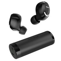 True Wireless Earbuds, Jabees Firefly Bluetooth 5.0 Fast Charging Headphones with Microphone Stereo Call and Music - Siri and Google Voice Assistant Transparency Mode Compatible w/iPhone 11 (Black)