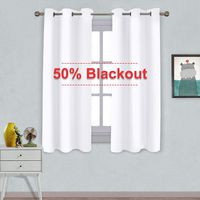 NICETOWN White Window Curtain Panels - 50% Light Blocking Curtains for Bedroom & Dining Room Window (Set of 2 Panels, 42 inches x 63 inches)