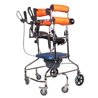 ROMX-Standing Walking Rack/Walker/Disabled Walking Assistance Sit Wheelchair Standing Bed Blue Six Rounds Handbrake Plus Foot Brake Add Toilet