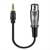 BATIGE 3.5mm 1/8 Male Plug to XLR Female Socket Adapter Converter Extension Cable Cord - 6 inch