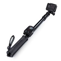 SANDMARC Pole - Black Edition: 17-40" Waterproof Extension Pole (Selfie Stick) for GoPro Hero 8, Max, 7, 6, Fusion, Hero 5, 4, Session, 3+, 3, 2, HD & Osmo Action - with Remote Clip (Mount)