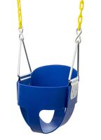 High Back Full Bucket Toddler Swing Seat with Plastic Coated Chains - Swing Set Additions & Replacements - Outdoor Play Equipment - Blue