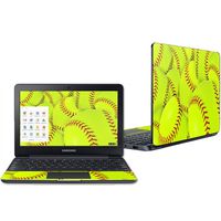 Mightyskins Skin Compatible with Samsung Chromebook 3 11.6" - Softball Collection | Protective, Durable, and Unique Vinyl Decal Wrap Cover | Easy to Apply, Remove, and Change Styles | Made in The USA