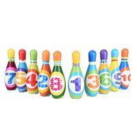 Coedfa Kids Bowling Play Set with 10 Pins & 2 Balls BPA-Free Soft Foam Ball Toys Gifts Educational Toys Early Development Toy for Indoor Outdoor Sports for Children Boys Girls (Multicolor)