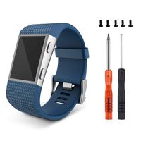 Newest Colorful Flower Surge Bands，Soft Silicone Band with Metal Buckle Bracelet Strap Replacement Band for Women Men Girls Replacement Accessories Fitness Wristband Sport (L, Blue)