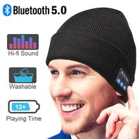 Bluetooth Beanie Gift for Men and Women, Upgraded Bluetooth 5.0 Music Hat, Wireless Headphone Built-in HD Stereo Speakers with Rechargeable USB for Winter Fitness Outdoor Sports & Christmas Gift