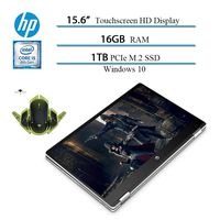 2020 Newest HP x360 2 in 1 15.6" HD Convertible Touchscreen Laptop, Intel i5-8265U, 16GB RAM, 1TB SSD, 2 Year Accidental Damage Protection, HDMI, 10 Hours Battery, Win 10 W/ Ghost Manta Gaming Mouse