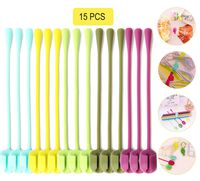 Sunny Eli Premium Cable Management, Reusable Silicone Cable Ties, Colorful All-Purpose Silicone Cable Ties, Cord Organizer, Multiuse Cable Organizer, Cord Management, Wire Organizer (15pcs)