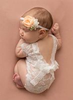 Mummyhug Newborn Cute Baby Girl Photography Prop Vest Onesie with Bowknot (White)