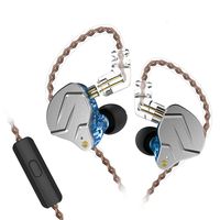 KZ ZSN Pro Dynamic Hybrid Dual Driver in Ear Earphones Detachable Tangle-Free Cable Musicians in-Ear Earbuds Headphones (Blue with Microphone)
