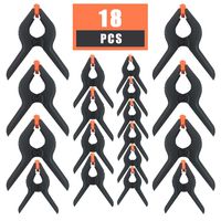 Plastic Spring Clamps 18PCS 3-Size Nylon Photography Backdrop Clips Support Clamps 6pc 6", 6pc 4-1/2", 6pc 3-3/8"