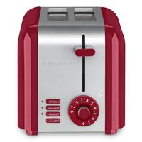 Cuisinart CPT-320R 2-Slice Compact Toaster, Stainless Steel/Red