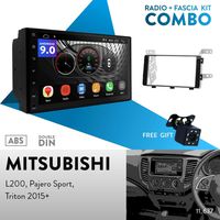 UGAR EX9 7" Android 9.0 DSP Car Stereo Radio Plus 11-637 Fascia Kit for Mitsubishi L200, Pajero Sport, Triton 2015+
