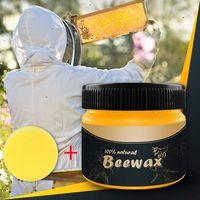 Cithy Wood Seasoning Beewax Multipurpose Natural Beeswax Furniture Care Complete Solution Beeswax Polish,Home Cleaning Beeswax Polished Waterproof Wear-Resistant Wood Furniture (1PC Beewax Sponge)