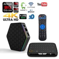 Apes T95Z Plus Android 7.1 Octa Core 16GB/2GB 1080p 4K 3D Amlogic S912 Dual WiFi 5G Bluetooth 4.1 Internet Streaming TV Media Set Top Box+Touchpad Air Mouse Wireless Keyboard Bundle