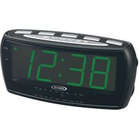 Jensen Compact AM/FM Alarm Clock Radio with Large Easy to Read Backlit LED Display