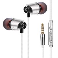 Metal Headphones, KEKH Wired in Ear Headphones, Earbuds Noise Isolating Heavy Deep Bass Earphones Mic Call Controller Phone 7/6/Pad Pod More iOS Android 3.5 mm Headphone(03)