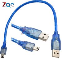 30cm USB 2.0 A Male to Mini B 5pin Male PC Data Cable Cord Leads for Arduino MCU Nano 3.0 Pro Also for Old Mobile Phone