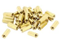 ZXHAO 50pcs Nut Pillar Threaded Brass Hex Hex Spacer Nut Standoff Pillar Copper Brass Pillars (M3x16)