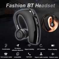Misszhang-US V9 Business Sports Wireless Bluetooth Ear-Hang Headphones Stereo Music Headset Black