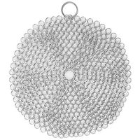 Stainless Steel Durable Cleaner Rust Proof Scraper Cast Iron Cleaner Brush Chainmail Scrubber Tool for 18 18cm/7 7" Cast Iron Pan Cast