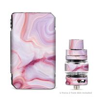 IT'S A SKIN Decal Vinyl Wrap for VooPoo Drag 2 V2 & UForce T2 Tank Vape Sticker Sleeve Cover/Pink Stone Marble Geode
