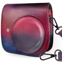 WOLVEN Pattern Protective Case Bag Purse Compatible The Fugifilm Mini 9, Mini 8, Mini 8+ Camera (Raspberry Galaxy)