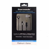 Platinum i-Series High Fidelity Stereo Earphones With Mic and on/off button  For iPhone, BlackBerry and MP3 with 3.5mm DC Jack