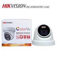 Hikvision 4MP Full Color Night Vision IP Camera DS-2CD2347G1-LU 4mm, Turret PoE Camera with Audio, Built-in mic, Smart H.265+ WDR, SD Card Slot, ONVIF
