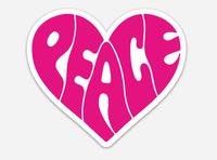 Pink Peace Heart 4" Bumper Winder Laptop Sticker by Pip & Co