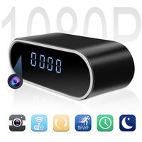 JLRKENG WiFi Hidden Camera Clock HD1080P with Ultra-Wide Angle and Rechargeable Battery Night Vision Motion Detection Loop Recording Alarm Nanny Cam (Video only)