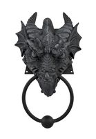 Gothic Dragon Door Knocker Cast Iron Finish