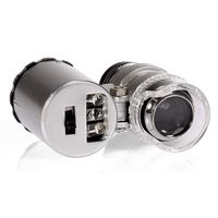 Mini 60X Pocket Microscope,Portable Handheld 60x Pocket Microscope Loupe Jeweler Magnifier with LED Light Free Rotation Adjustable Focus