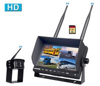 CAMONS Digital Wireless Backup Camera for RV, Trucks, Trailer Backup Camera with Monitor (7" Quad Split No Flicker, Built-in DVR), 120°HD Night Vision IP69 Waterproof Camera Rear/Side/Front with Mic