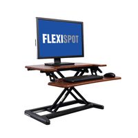 FlexiSpot Standing Desk Sit to Stand Workstation with Deep Keyboard Tray for Laptop - 28" - Mahogany - M7N-SBA