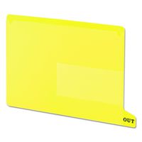 Smead End Tab Poly Out Guide, Two Pocket, Bottom Position Tab, Letter Size, Yellow, 25 per Box (61956)