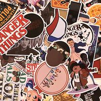 66pcs Stranger Things DIY 90s Art Print Notebook Phone Luggage Laptop Bicycle Scrapbooking Album Decals Stickers