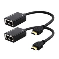 XINFICAM HDMI Extender Over RJ45 CAT5e CAT6 LAN Ethernet Balun Extender Repeater Up to 100ft 30m 1080P for HDTV HDCP