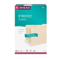 Smead Interior File Folder, 1/3-Cut Tab, Legal Size, Manila, 100 per Box (15230)