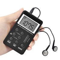 AM FM Pocket Radio, Portable Digital Tuning AM/FM Stereo Radio with Battery Operated and Headphones for Walk/Jogging/Gym/Camping (Black)